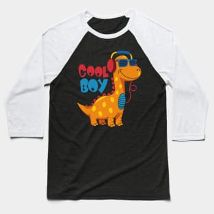 Cool Boy Dinosaur Baseball T-Shirt